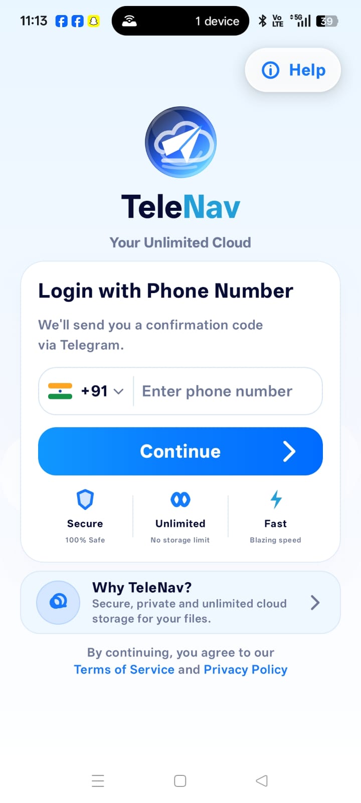 Phone number login empty